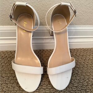 White Ankle Strap Sandals